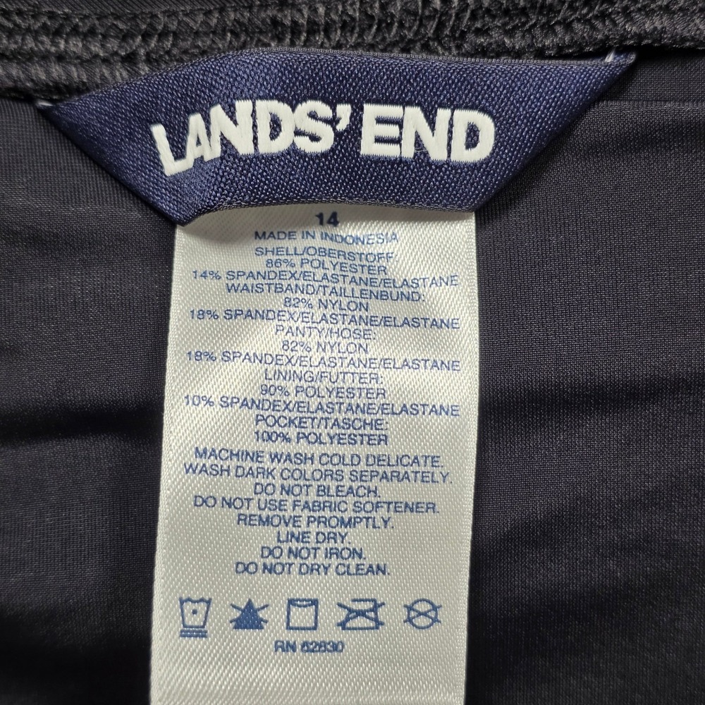 Lands End Black Active Board Shorts Swim Shorts with Liner Womens 14 Pocket - Picture 8 of 14